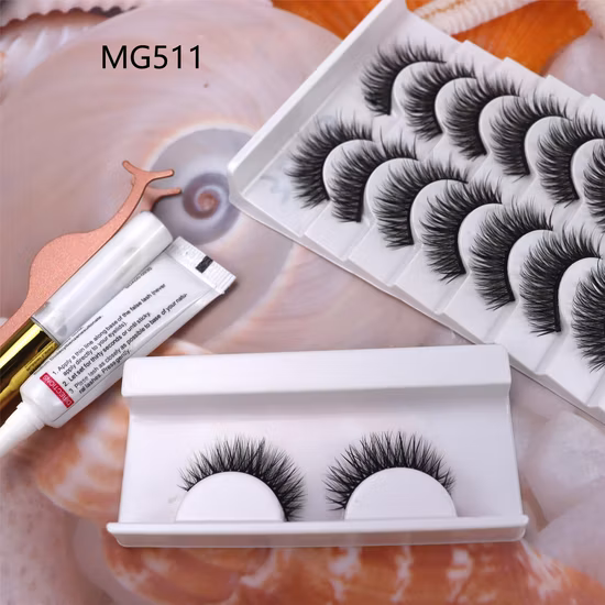 Jintong 가장 인기있는 반 짧은 모서리 속눈썹 개별 속눈썹 포장이 포함된 밍크 3D 속눈썹 반 속눈썹